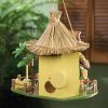 Songbird Valley Tiki Hut Bar Thatched-Roof Bird House