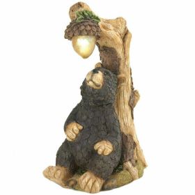 Accent Plus Solar Light-Up Bear Garden Statue