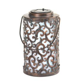 Accent Plus Iron Swirls Solar Garden Lantern