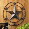 Accent Plus Round Texas Star Metal Wall Decor