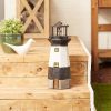 Accent Plus Solar Lighthouse Garden Decor with Rotating Light