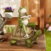 Summerfield Terrace Frog Reading on Turtle Solar Garden Light