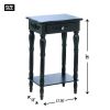 Accent Plus Black Side Table with Crystal Drawer Pull