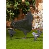 Accent Plus Rusted Metal Hen Family Garden Art