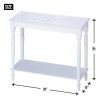 Accent Plus Distressed Look White Carved-Top Table