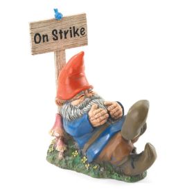 Accent Plus Sleeping Gnome On Strike Garden Decor or Figurine