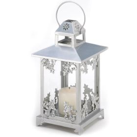 Accent Plus Silver Scrolls Candle Lantern - 15.5 inches