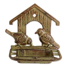 Accent Plus Wall-Mounted House Design Cast Iron Bird Feeder