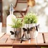 Accent Plus Bee Cast Iron Planter Pot Hanger Set