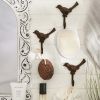 Accent Plus Cast Iron Bird Wall Hooks - Set of 3