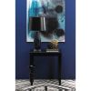 Nikki Chu Dark Blue Gem Table Lamp with Black Paper Shade