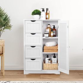 4 Drawers Bathroom Storage Cabinet; White