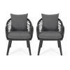 Tatiana Outdoor Wicker Club Chairs with Cushions (Set of 2) by Christopher Knight Home