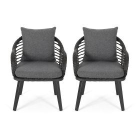 Tatiana Outdoor Wicker Club Chairs with Cushions (Set of 2) by Christopher Knight Home