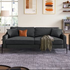 U-style Upholstered Modern Loveseat with Metal Legs â€šÃ„Ã¬ Durable with 2 Pillows; 2-3 People Seat Capacity