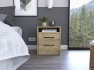 Rowley 2-Drawer 1-Shelf Rectangle Nightstand Light Oak