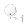 8-inch Wall Mounted Makeup Vanity Mirror; Height Adjustable; 1X / 10X Magnification Mirror; 360Â¬âˆž Swivel with Extension Arm (Chrome Finish)