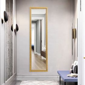 Full Length Mirror Door Mirror Full Body Dressing Mirror Wall Mounted Hanging for Dorm Home; 50&quot;x 14&quot;; Gold