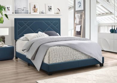 Ishiko Queen Bed in Dark Teal Fabric 20860Q