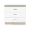 Melia Three Drawer Dresser; Superior Top; Metal Hardware -Light Gray / White