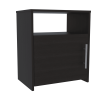 Nordico Nightstand; One Shelf; Single Door Cabinet; Metal Handle -Black