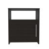 Nordico Nightstand; One Shelf; Single Door Cabinet; Metal Handle -Black