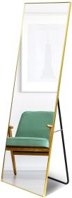 Full Length Mirror; Floor Mirror with Stand; Dressing Mirror ; Bedroom Mirror with Aluminium Frame 65&quot;x22&quot;; Gold