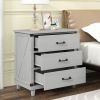 Modern Bedroom Nightstand with 3 Drawers Storage ; Gray(OLD SKU:WF281114AAE)