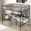 Loft Bed with Desk and Shelf ; Space Saving Design; Full; Black (OLD SKU:MF285665AAB)