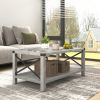 Rectangle Coffee Table 2-Tier for Living Room Modern Coffee Table