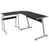 vidaXL Corner Desk L-Shaped Black