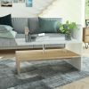 vidaXL Coffee Table Engineered Wood 35.4"x23.2"x16.5" Oak and White