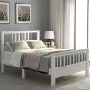 Full Platform Bed; Wood Platform Bed Frame with Headboard and Footboard; Easy Assembly; White RT