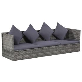 vidaXL Patio Bed Gray 78.7"x23.6" Poly Rattan