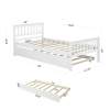 Twin Bed with trundle; White