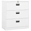 vidaXL Filing Cabinet White 35.4"x18.1"x40.6" Steel