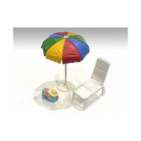 "Beach Girls" Accessories (Beach Chair and Beach Umbrella and Duffle Bag) for 1/24 Scale Models by American Diorama