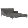 vidaXL 2-Person Patio Sun Bed with Cushions Poly Rattan Gray