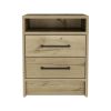 Rowley 2-Drawer 1-Shelf Rectangle Nightstand Light Oak