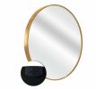 Circle Mirror 24 Inch;  Gold Round Wall Mirror Suitable for Bedroom;  Living Room;  Bathroom;  Entryway Wall Decor and More;  Brushed Aluminum Frame L