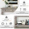 TREXM Classic Retro Style Console Table with Three Top Drawers and Open Style Bottom Shelf; Easy Assembly (Gray Wash)