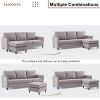 Orisfur. Reversible Sectional Sofa with Handy Side Pocket; Living Room L-Shape 3-Seater Couch with Modern Linen Fabric for Small Space