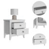 Windsor 2-Drawer Nightstand White