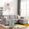 Orisfur. Reversible Sectional Sofa with Handy Side Pocket; Living Room L-Shape 3-Seater Couch with Modern Linen Fabric for Small Space