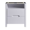 Multifunctional Storage Nightstand with 2 Drawers and an open shelf; Wireless Charging with adjustable LED; White