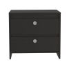 Idaly Nightstand; Superior Top; Two Drawers -Black