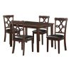 Ingeborg Dining Set (5Pc Pk) in Black PU &amp; Espresso 71835