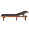 vidaXL Sun Loungers 2 pcs with Table Solid Acacia Wood and Textilene