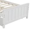 Twin size Platform Bed with Trundle; White