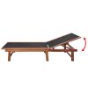 vidaXL Sun Loungers 2 pcs with Table Solid Acacia Wood and Textilene